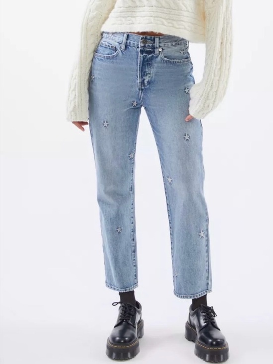 pistola Denim - pistola Charlie Star Embroidered Light Blue Star Jeans Size 25 LIKE NEW